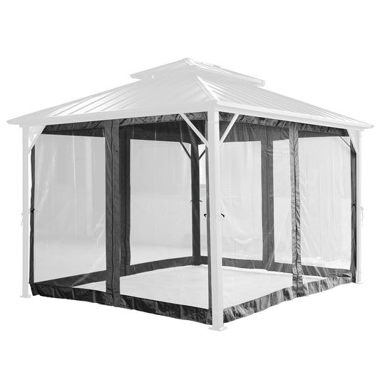 Aspendale 3m x 3.6m Metal Gazebo Set with Mosquito Netting and Curtain