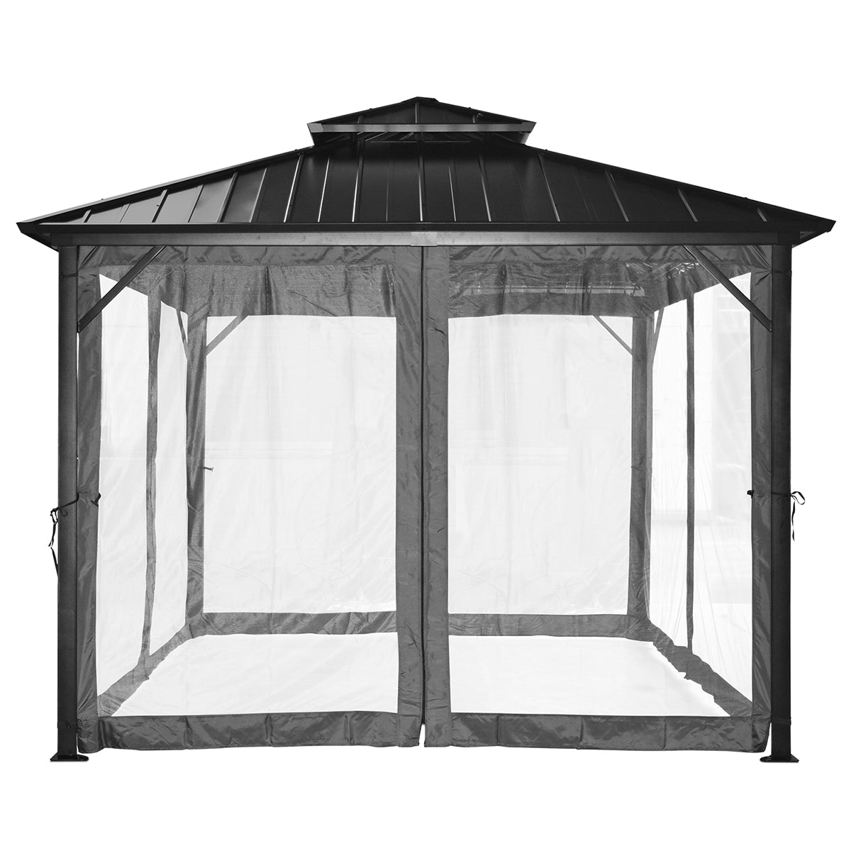 Aspendale Metal Gazebo Set with Mosquito Netting and Curtain