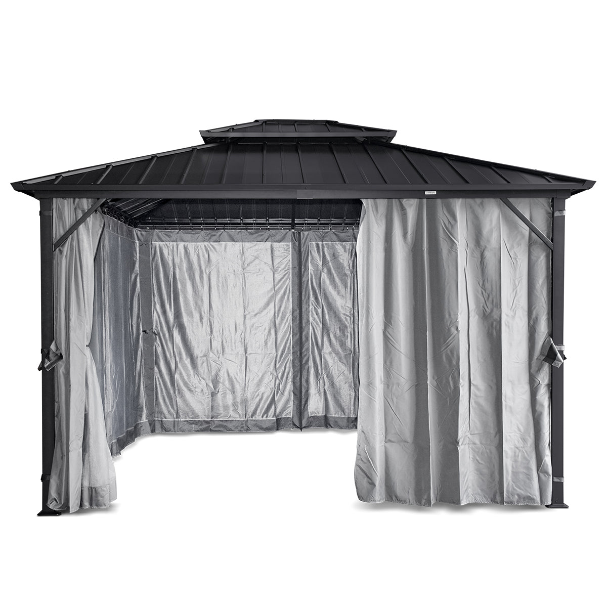 Aspendale Metal Gazebo Set with Mosquito Netting and Curtain